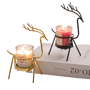 Creative Deer Iron Wire Handmade Durable Eco-Friendly Candlestick Holder Classic Design Home Decor Compatible with <b>Lanterns</b> - Product Image 2