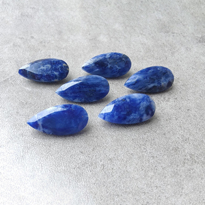 Pierre précieuse Sodalite facettée en forme de goutte, qualité AAA+, pierre en vrac de forme poire calibrée pour la fabrication de bijoux - Product Image 4