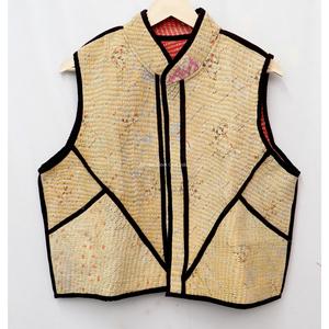 Chaleco Corto de Algodón con Parches Vintage para Mujer, Cuello en V, Transpirable, Ecológico, Bordado a Mano, con Botones, Ropa de Abrigo Cálida para Invierno - Product Image 1