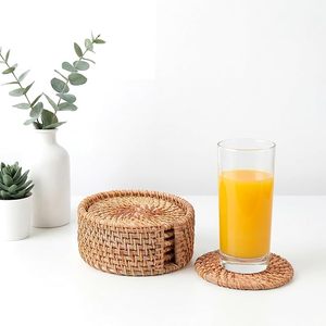 Round Rattan <b>Coaster</b> Handwoven <b>Drink</b> <b>Coaster</b> for Home Kitchen Bar Eco Friendly Wholesale Manufacturer in Vietnam - Product Image 5