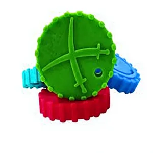 Medilab India - Mordedor Sensorial de Grado Alimenticio, Disco de Silicona para Masticar, Verde, Azul, Rojo, Juguete de Silicona para Niños - Product Image 1