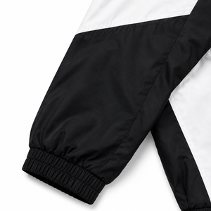 Blouson de sport pour homme noir et blanc, coupe racer, avec fermeture éclair quart de tour, coupe-vent, style sportif, pour l'automne, avec poches - Product Image 5