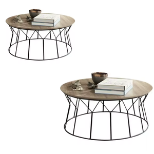 Table basse ronde moderne avec convertible en bois de teck style bois massif pour intérieur hôtel villa salon bons prix - Product Image 6