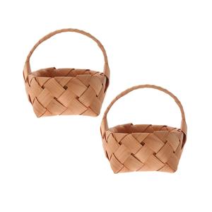 Panier en bois tressé pour fleurs, décoration murale rustique, conteneur de rangement - Product Image 1