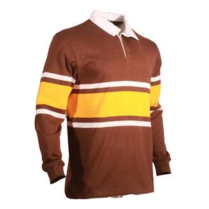 Maillot de rugby rayé respirant à coupe classique pour homme, manches longues, pour polo - Product Image 3