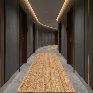 Tapis de couloir classique en laine, rectangulaire, couleur unie, antidérapant, usage hôtelier, tufté, à poils ras, épaisseur moyenne - Product Image 3