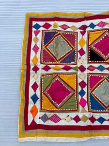 Panel de Tela Decorativo Boho Lavable, Hecho a Mano, Vintage, con Bordado de Patchwork, Textil de Algodón Multicolor, Tradicional Indio - Product Image 5