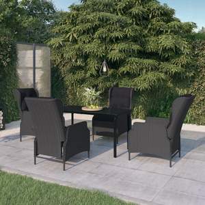 Juego de comedor de patio de 5 piezas gris oscuro para uso en el jardín - Product Image 1