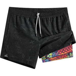 กางเกงขาสั้นกีฬาผู้ชายลำลองสำหรับฤดูร้อน ผ้าเทอร์รี่ แห้งเร็ว กันยับ ปักลายชายผ่า ขอบเอวยางยืด ระบายอากาศได้ดี เหมาะสำหรับโยคะ - Product Image 2