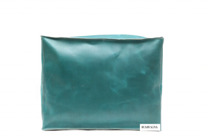 Genuine Leather Pouf in High Quality Blue Color Haironn Leather Used in Home and <b>Offices</b> for Seating and Decor Purposes - Product Image 3