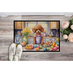 Nouveau paillasson caniche de Pâques pour une utilisation intérieure et extérieure 18H X 27W antidérapant et lavable avec poils bas pour la décoration d'entrée - Product Image 2
