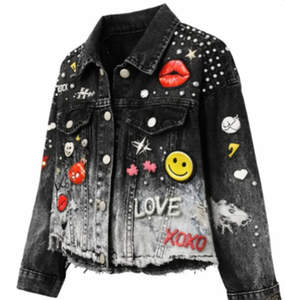 Chaquetas Vaqueras Extra Grandes de Diseño Premium para Mujer con Bordados de Leopardo y Diamantes, Estilo Vintage Ecológico - Product Image 2