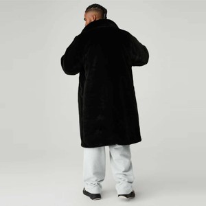 Manteau en fausse fourrure pour homme - Manteau d'hiver chaud et élégant pour homme, veste en fausse fourrure épaisse et douce avec col à revers - Product Image 1