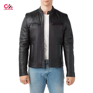 Veste en cuir véritable pour homme de haute qualité, col montant, tendance, vente en gros - Product Image 4