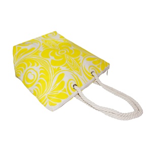 Sac de plage en toile de coton de haute qualité avec poignées en corde torsadée, logo personnalisé, vente en gros, sacs fourre-tout pour le shopping, cadeaux, emballage économique - Product Image 4
