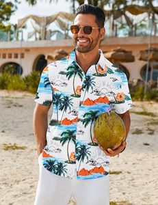 เสื้อเชิ้ตชายหาดลำลองทันสมัยสำหรับผู้ชาย ลายพิมพ์ฮาวาย ผ้าโพลีเอสเตอร์ ระบายอากาศได้ดี แขนสั้น ติดกระดุม ปกคอพับ ไซส์ใหญ่ - Product Image 2