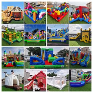 Calcomanía de jirafa Animal amarillo Super Jumping Castle Inflable Bouncer Combo para niños Moon Bounce House - Product Image 6
