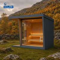 Klub Pantai Sauna Kayu Cedar Merah Luar Ruangan ETL Smart WiFi Atap Miring Pembakaran Kayu DIY DDP Meksiko Tulum Cancun Resort