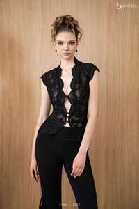 Ensemble Coordonné Femme Luxe Bohème en Dentelle Transparente Vintage, Haut et Pantalon Court, Modèles ET3516 ET3555, Vente en Gros, Boutique, Streetwear - Product Image 5