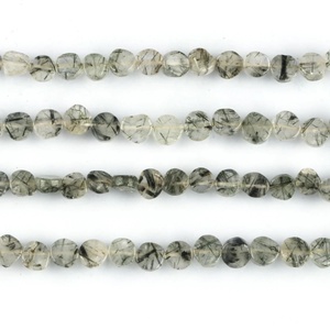 Natural <b>Black</b> Rutile Smooth Coin Shape Loose Beads For Jewelry Making Wholesale Bulk <b>Black</b> Rutile Gemstone Beads DIY Crafts - Product Image 6