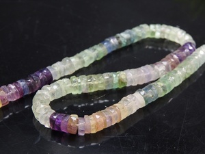 Grossiste Fournitures PME Gemmes Perles PME-T1 8-Inch Strand Fluorite Multi-Shaded Faceted Coin Button Natural Green Crystal Loose - Product Image 4