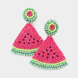 Pendientes de cuentas estilo papaya hechos a mano, naranja y negro, pendientes colgantes llamativos para mujeres y niñas, joyería de moda para fiestas, regalo, uso 2026 - Product Image 5