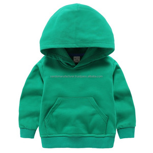 เสื้อผ้าเด็กวัยหัดเดิน100% มีฮู้ดผ้าฝ้ายสีทึบโลโก้ตามสั่ง
