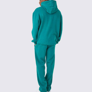 Ensemble de survêtement unisexe bleu sarcelle à capuche coupe-vent léger, imprimé crâne, streetwear, sweat-shirt en coton et pantalon de jogging élastique - Product Image 2
