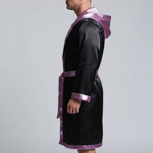 Robe de boxe pour hommes, robe de sport personnalisée, tissu satiné lisse, manches longues, coupe confortable, logo personnalisé, design gratuit, haute qualité - Product Image 5