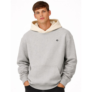 Two Tone Hoodies Cotton Fleece Oversized <b>Pullover</b> Streetwear Contrast Hood Design Loose Fit Custom Logo Hoodies Bulk Supply - Product Image 1