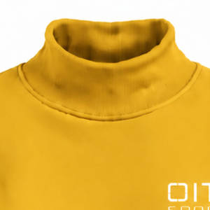 Golden Yellow <b>Women</b> High Neck Sweatshirt <b>Long</b> Sleeve Loose Fit Pullover Fleece Casual Winter Streetwear Fashion Oversized <b>Jumper</b> - Product Image 3