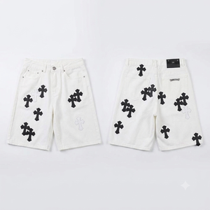 กางเกงยีนส์ขาสั้นลำลองเอวกลางผูกเชือกสำหรับผู้ชาย ผ้าฝ้ายผสมสแปนเด็กซ์ สไตล์สตรีทแวร์สำหรับฤดูร้อน - Product Image 3