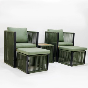 Modern Outdoor Furniture Patio Conversation Set Cool <b>Bar</b> <b>Table</b> Wicker Ottomans Bistro Sets for Porch Backyard Balcony Poolside - Product Image 6