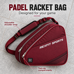 Sac de raquette de padel personnalisé Club Travel avec panneau frontal texturé, bandoulière réglable et deux compartiments zippés OEM - Product Image 4