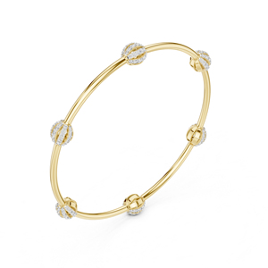 Bracelet en or jaune 14 carats avec diamant rond cultivé en laboratoire pour femmes |   Vêtements de mariage |   Nouveau diamant cultivé - Product Image 5