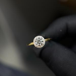 Bague en diamant de laboratoire de qualité export avec diamant rond de 0,2 carat pour fiançailles, mariage et vente en gros mondiale - Product Image 1