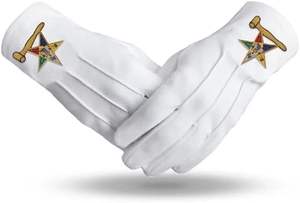 Guantes Masónicos con Estampado de Transferencia Térmica a Cuadros, de Algodón/Spandex Blanco Puro, con Diseño de Martillo Dorado, Secado Rápido, Ecológicos y Transpirables para las Cuatro Estaciones - Product Image 3