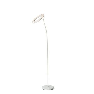 Lampada da Terra LED in Metallo Bianco Opaco, Alta 73 Pollici, con Design Halo - Product Image 2