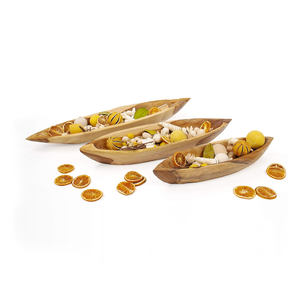 Juego de cuencos decorativos largos con forma de barco de madera de teca natural para decoración del hogar y uso en la cocina Juego de madera artesanal premium - Product Image 5