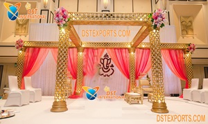 Mandap de cristal elegante para la ceremonia de boda india Mandap de cristal de boda hermosa Mandap de cristal de boda maravillosa Mandap de Pilar - Product Image 6