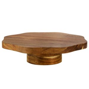 Handmade Eco-Friendly Wooden Cake Stand Glass Reusable Dishwasher Safe Custom Size for Home Restaurant Use-Wholesale Exporter - Product Image 2