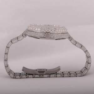 Reloj Elegante para Hombre con Diseño Personalizado, Totalmente Cubierto de Piedras Preciosas de Hip Hop, Movimiento de Cuarzo Moissanite y Esfera de Cristal - Product Image 5