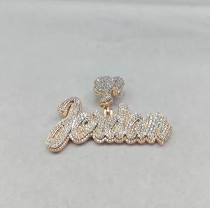 Hip Hop Custom 925 Silver Moissanite Diamond Pendant Pass Diamond <b>Tester</b> Fully Iced Out Custom Name Latter Heart Bail Pendant - Product Image 5