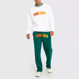 Color Block Boxy Man Sweatpants <b>Hoodie</b> Set Winter Casual Oversized <b>Lightweight</b> Fleece Streetwear Flared Baggy Tracksuit - Product Image 1