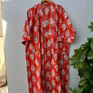 ชุดคลุมกิโมโนผ้าฝ้ายพิมพ์ลายโบโฮ สวมใส่สบายในฤดูร้อนและฤดูใบไม้ผลิ แห้งเร็ว แขนยาว เหมาะเป็นของขวัญเพื่อนเจ้าสาว - Product Image 1