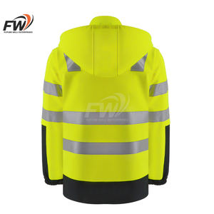 Veste de travail haute visibilité en polyester imperméable pour l'exploitation minière, avec bandes réfléchissantes – Grande promotion - Product Image 2
