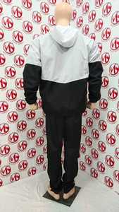 Men's Color Block <b>Mock</b> <b>Neck</b> Zip Up Hoodie & Pants Windbreaker Sets Boy's Casual Flexible Drawstring Loose Nylon Tracksuits OEM - Product Image 4