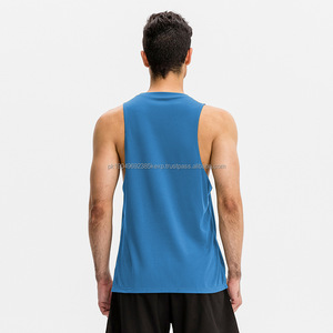 Débardeur de sport pour homme, coupe ample, séchage rapide, respirant, pour la course à pied, compression, polyester, coton, imprimé uni, décontracté - Product Image 2