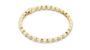 Unisex Yellow Gold Emerald Cut Lab Grown Diamond Bracelet IGI Certified Trendy Style Everyday Wear Bezel Setting Party - Product Image 4