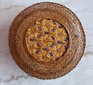 Cesta de Bambú Tejida a Mano Estilo Vietnamita Vintage, Decoración Floral Geométrica Boho para el Hogar, Proveedor y Fabricante - Product Image 1
